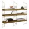 Mensola oro 3 Ripiani 98x21x100h cm, - Scurelle