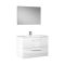 Mobile bagno sospeso con specchio 80x57x45h cm bianco lucido - Albino