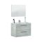 Mobile bagno sospeso con specchio 80x57x45h cm cemento - Albino