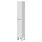 Mobile Colonna Bianco Lucido Marrone Rovere 3 Ripiani 2 Ante 30x25x182h cm, Reversibile - Trogir