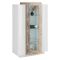 Mobile con vetrina 3 ante salotto 80x38x121h cm bianco lucido e acero - Ablaze