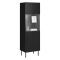 Mobile con vetrina cannettato 59x42x182h cm nero - Luzzana