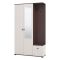 Mobile da Ingresso Bianco Crema Marrone Noce Specchio Incluso 4 Ripiani 116x35x197h cm, Appendiabiti - Raroto
