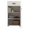 Mobile da Ingresso Bianco Crema Nero un Cassetto 2 Ripiani 51.5x35x98h cm, Un'anta - Trevi