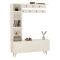 Mobile da Ingresso Bianco Grigio Appendiabiti 6 Ripiani 120x32x162h cm, Apertura a Ribalta - Gordona