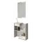 Mobile da Ingresso Bianco Grigio Cemento Specchio Incluso un Ripiano 83x29x190h cm, 2 Cassetti - Legionari