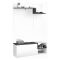 Mobile da Ingresso Bianco Lucido Grigio Ardesia 3 Ripiani Appendiabiti 120x40x154h cm, 2 Ante Made in Italy - Graziella