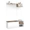 Mobile da Ingresso Bianco Lucido Marrone Acero 3 Ripiani Appendiabiti 120x40x154h cm, 2 Ante Made in Italy - Graziella