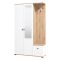 Mobile da Ingresso Bianco Marrone Rovere Nodi Specchio Incluso 4 Ripiani 116x35x197h cm, Appendiabiti - Raroto