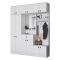 Mobile da Ingresso Bianco Nero Specchio Incluso Appendiabiti 180x36x226h cm, 11 Ripiani - Torpe