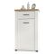 Mobile da Ingresso Bianco Opaco Marrone Rovere un Cassetto 2 Ripiani 60.5x41x105h cm, Un'anta - Rogeno