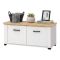 Mobile da Ingresso Bianco Opaco Marrone Rovere un Ripiano 2 Ante 103.5x41x47.5h cm, 2 Vani - Menfi
