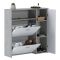 Mobile da Ingresso Grigio Cemento Bianco 04-mag Paia 3 Ripiani 91.5x26.6x94h cm, 3 Ante - Scultore