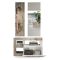 Mobile da Ingresso Marrone Lucido Bianco Pero Specchio Incluso Appendiabiti 90.5x36x170h cm, 4 Paia - Casalino