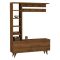 Mobile da Ingresso Marrone Noce Appendiabiti 6 Ripiani 120x32x162h cm, Apertura a Ribalta - Gordona