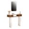 Mobile da Ingresso Marrone Noce Bianco Specchio Incluso 2 Ripiani 105x30x85h cm, Modulabile - Gazzuolo