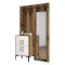 Mobile da Ingresso Marrone Noce Bianco Specchio Incluso 2 Ripiani 120x35x200h cm, Appendiabiti - Isidore