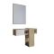 Mobile da Ingresso Marrone Rovere Bianco Specchio Incluso un Ripiano 100x31.2x75h cm, Appendiabiti - Daba