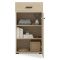 Mobile da Ingresso Marrone Rovere Chiaro Nero un Cassetto 2 Ripiani 51.5x35x98h cm, Un'anta - Trevi