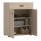 Mobile da Ingresso Marrone Rovere Chiaro Nero un Cassetto 2 Ripiani 77x35x98h cm, 2 Ante - Torrice