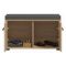 Mobile da Ingresso Marrone Rovere Nodi Grigio Scuro un Ripiano Apertura Battente 80x40x49h cm, 2 Ante - Pincara