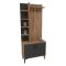 Mobile da Ingresso Marrone Rovere Nodi Nero Antracite 6 Paia 7 Ripiani 74x33x183h cm, Appendiabiti - Formigaro