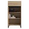 Mobile da Ingresso Marrone Rovere Nodi Nero un Cassetto 2 Ripiani 54.5x40x109.5h cm, Un'anta - Pollenza