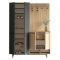 Mobile da Ingresso Nero Antracite Marrone Rovere 12 Ripiani Appendiabiti 147x36x196h cm, 4 Ante - Tignale