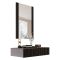 Mobile da Ingresso Nero Specchio Incluso Paia 80x42x97h cm, un Cassetto - Premolo