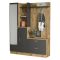 Mobile da ingresso porta scarpe 4 ante quercia e antracite 140x181h cm - Anumali