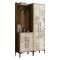 Mobile da ingresso rustico noce e bianco marmo 120x200h cm - Eufemia