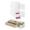 Mobile da ingresso sospeso con cassetto bianco lucido e noce 75x90h cm - Anro
