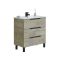 Mobile lavabo 3 cassetti 80x45x86h cm antracite e rovere - Dianmu