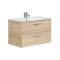 Mobile lavandino 2 cassetti 80x45x50h cm rovere - Felix