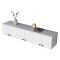 Mobile Pensile Bianco Bianco 6 Ante 3 Vani 180x44h cm, Apertura Battente - Jelsi