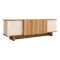 Mobile Porta tv Beige Marmo Marrone Rovere un Ripiano 4 Ante 180x33x50h cm, 4 Vani - Clusone