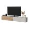 Mobile Porta tv Beige Marrone Rovere Modulabile un Ripiano 200x30x31h cm, 2 Ante - Sindia