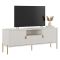 Mobile Porta tv Beige oro un Cassetto Ripiani 155x40x69h cm, 2 Ante - Rabattone