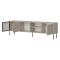 Mobile Porta tv Beige un Ripiano 3 Ante 200x40x60h cm, Anta Dettaglio Vetro - Fiuggi