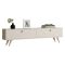 Mobile Porta tv Bianco 2 Ante 2 Vani 160x25x40h cm, Apertura a Ribalta - Atestino