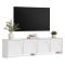 Mobile Porta tv Bianco 4 Ante 2 Vani 180x32x45h cm, Apertura a Ribalta - Noma