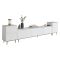 Mobile Porta tv Bianco Bianco Marmo 2 Ripiani 5 Ante 260x35x45h cm, con Finiture oro - Cortin