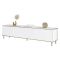 Mobile Porta tv Bianco Bianco Marmo 3 Ante con Finiture oro 180x35x45h cm, 3 Vani - Sassello
