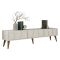 Mobile Porta tv Bianco Crema Marrone Noce 3 Ante Apertura a Ribalta 180x35x44h cm, 3 Vani - Scafa