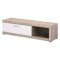 Mobile Porta tv Bianco Crema Marrone Rovere Nodi 2 Ripiani 4 Vani 162x41.5x43.5h cm, Un'anta - Pompu