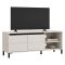 Mobile Porta tv Bianco Crema Nero 2 Ripiani 2 Ante 138x40x52h cm, con Piedini - Cigno
