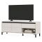 Mobile Porta tv Bianco Crema Nero un Cassetto 2 Ripiani 151x40x52h cm, 2 Ante - Corciano