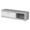 Mobile Porta tv Bianco Grigio Cemento 2 Ripiani Un'anta 162x41.5x43.5h cm, Ripiano in Vetro - Pompu