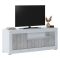 Mobile Porta tv Bianco Grigio Cemento Cassetti Ripiani 137x42x56h cm, 3 Ante - Lucino