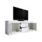 Mobile Porta tv Bianco Lucido 2 Vani Apertura Maniglia 210x43x65h cm, 86 Pollici Made in Italy - Sinello